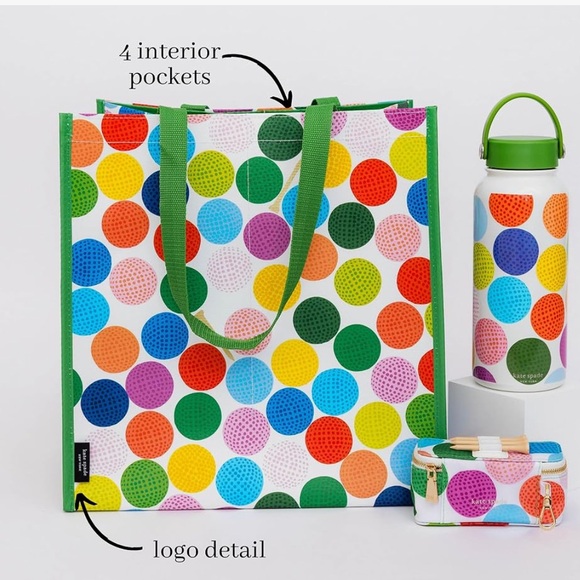 🆕 Kate Spade GOLF BALLS Grocery  Tote - Picture 11 of 11
